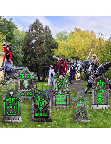 Decoración de Tumbas que Brillan en la Oscuridad CiniQy 6 Pcs