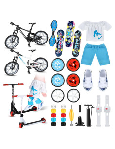 35 Piezas Mini Juguetes para Dedos Charniol - Patineta y Bicicleta
