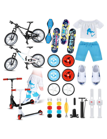 35 Piezas Mini Juguetes para Dedos Charniol - Patineta y Bicicleta