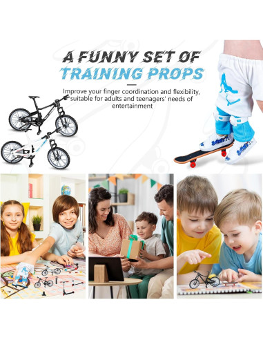 35 Piezas Mini Juguetes para Dedos Charniol - Patineta y Bicicleta