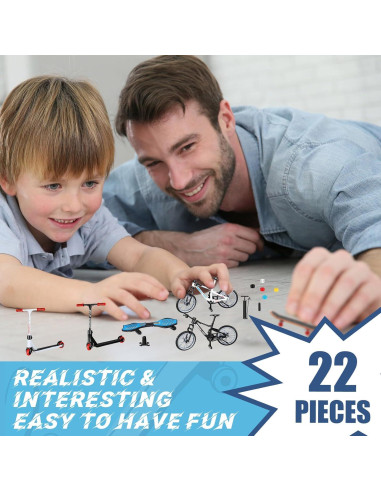 35 Piezas Mini Juguetes para Dedos Charniol - Patineta y Bicicleta