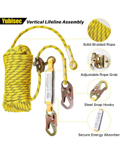 Arnés de Cuerda de Seguridad Yubisec 30m con Absorbedor de Choque 2