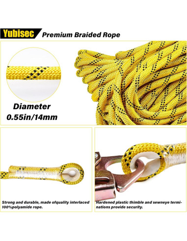 Arnés de Cuerda de Seguridad Yubisec 30m con Absorbedor de Choque