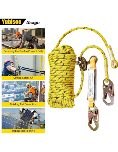 Arnés de Cuerda de Seguridad Yubisec 30m con Absorbedor de Choque