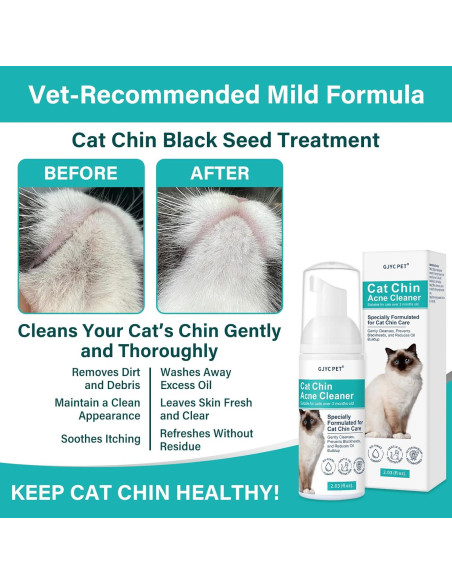 Limpiador de Acné para Gatos GJYC PET 60 ml - Sin Enjuague