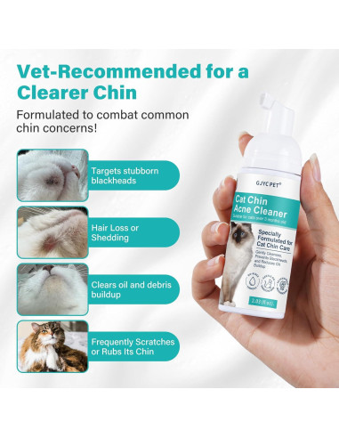Limpiador de Acné para Gatos GJYC PET 60 ml - Sin Enjuague