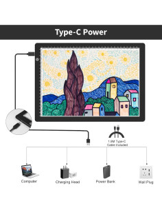 Mesa de Luz LED Zocelight A4 Ultra Delgado con 3 Niveles 2