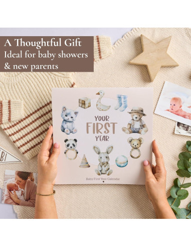 Calendario del Primer Año del Bebé Bibi & Beau con 100 Pegatinas