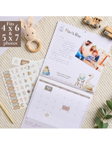 Calendario del Primer Año del Bebé Bibi & Beau con 100 Pegatinas