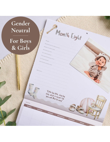 Calendario del Primer Año del Bebé Bibi & Beau con 100 Pegatinas