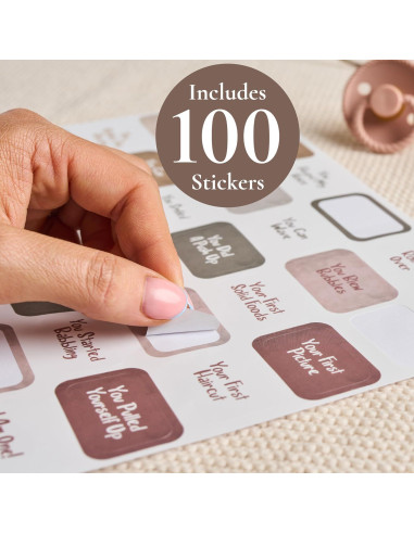 Calendario del Primer Año del Bebé Bibi & Beau con 100 Pegatinas