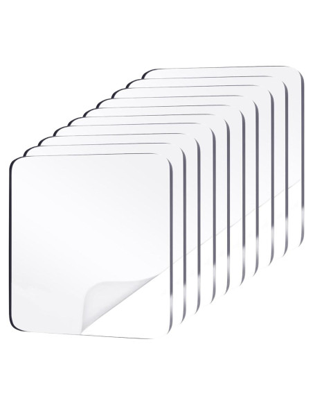 10 Almohadillas Adhesivas Transparentes Doble Cara 6x6 cm Cretty-Meet
