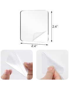 10 Almohadillas Adhesivas Transparentes Doble Cara 6x6 cm Cretty-Meet 2