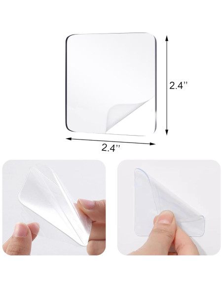 10 Almohadillas Adhesivas Transparentes Doble Cara 6x6 cm Cretty-Meet