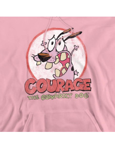 Sudadera Vintage Unisex Coraje El Perro Cobarde Rosa XL 2