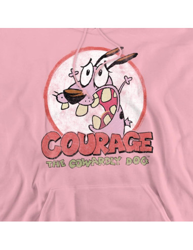 Sudadera Vintage Unisex Coraje El Perro Cobarde Rosa XL