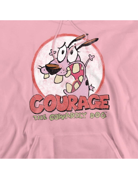 Sudadera Vintage Unisex Coraje El Perro Cobarde Rosa XL