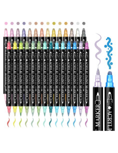 28 Marcadores de Pintura Acrílica Metálicos Drawnby Doble Punta