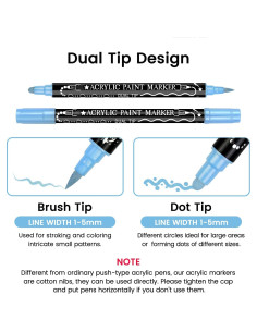 28 Marcadores de Pintura Acrílica Metálicos Drawnby Doble Punta 2