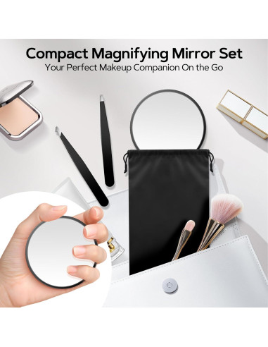 Conjunto de Espejos de Aumento MIYADIVA 20X 30X 40X Portátil