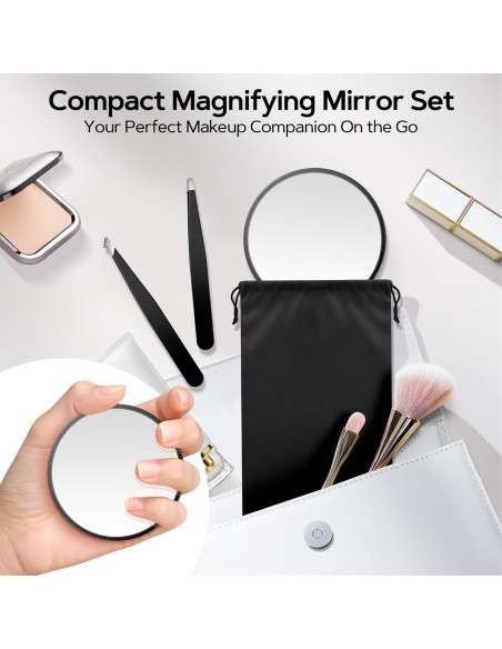 Conjunto de Espejos de Aumento MIYADIVA 20X 30X 40X Portátil