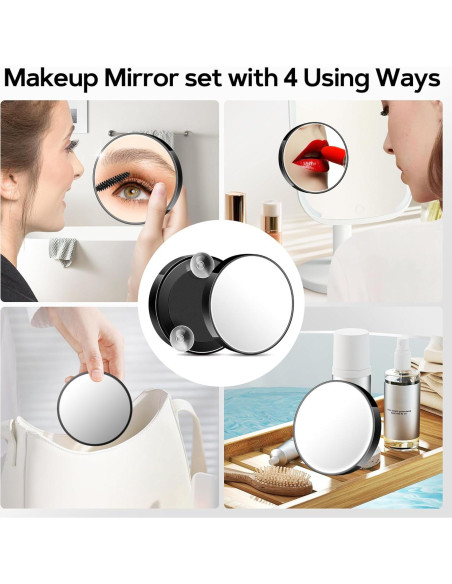 Conjunto de Espejos de Aumento MIYADIVA 20X 30X 40X Portátil