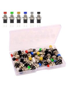 24 Botones Pulsadores Mini 7mm SPST Momentáneo 3V-230V Gebildet