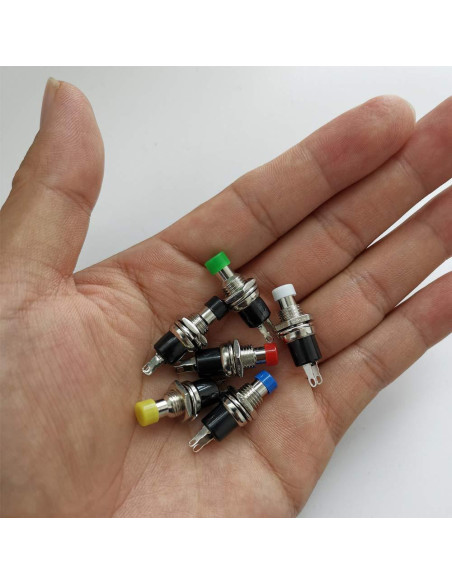 24 Botones Pulsadores Mini 7mm SPST Momentáneo 3V-230V Gebildet