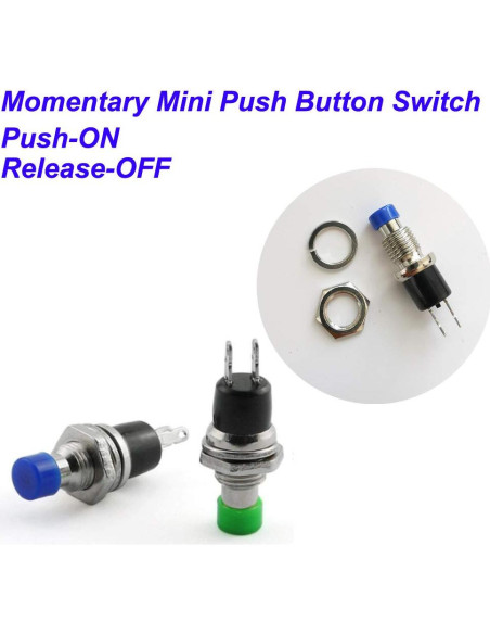 24 Botones Pulsadores Mini 7mm SPST Momentáneo 3V-230V Gebildet