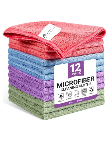 Paquete de 12 Paños de Microfibra SIFANGKE 30x30 cm Multicolor