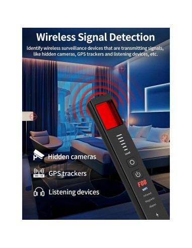 Detector de Cámaras Ocultas 6 en 1 OBSITWY XP-08 - Seguridad Viajes