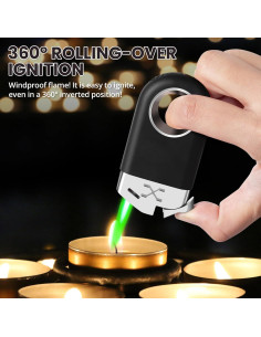 Encendedor de Butano KAMBOLLY Anillo Negro Recargable Ajustable 2