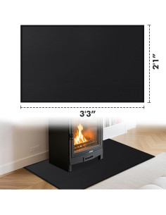 Alfombra Ignífuga para Chimenea TOHONFOO 99x64 cm Negra 2