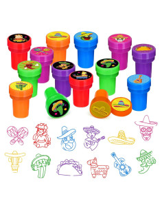 24 Sellos Mexicanos para Niños Fiesta Cinco de Mayo