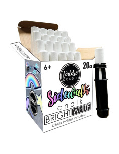 Cubo de Tiza Jumbo Blanca Loddie Doddie 20ct No Tóxica