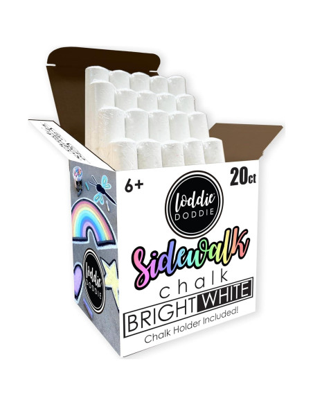 Cubo de Tiza Jumbo Blanca Loddie Doddie 20ct No Tóxica
