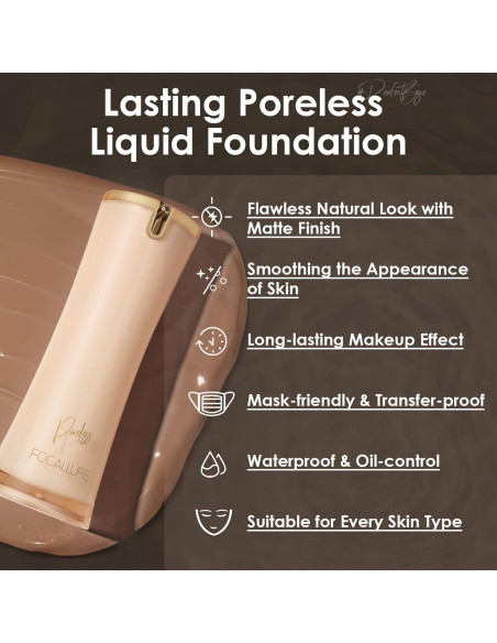 Base Perfecta FOCALLURE Maquillaje Líquido YL31 Canela 150g