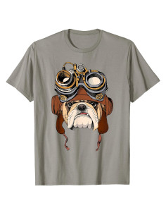 Camiseta Unisex Bulldog Inglés Steampunk Divertida