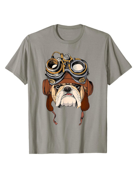 Camiseta Unisex Bulldog Inglés Steampunk Divertida