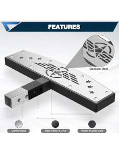 Escalón de Enganche POFENZE 2" Antirrobo Acero Inoxidable 2