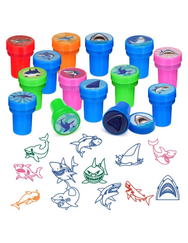 Sellos de Fiesta de Tiburón Cinrobiye 24 Pcs Pre-Inkados