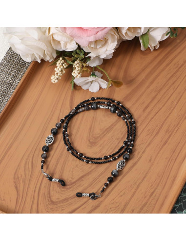 Cadena de Gafas Vintage con Perlas para Mujeres 77 cm