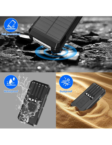 Banco de Energía Solar 49800mAh Cargador Rápido Inalámbrico
