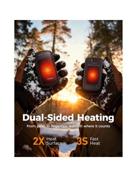 Calentadores de Manos Reutilizables OCOOPA UT3057-BK, 2 Piezas