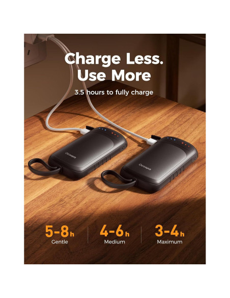 Calentadores de Manos Reutilizables OCOOPA UT3057-BK, 2 Piezas