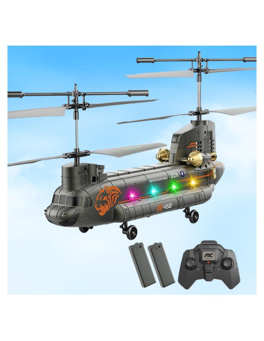 Helicóptero RC Militar SREJNGL Verde, Despegue con un Botón