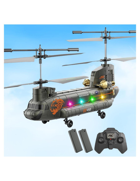 Helicóptero RC Militar SREJNGL Verde, Despegue con un Botón