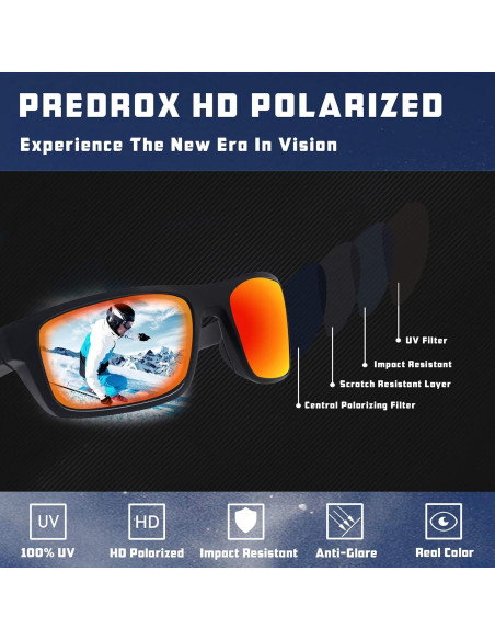 Lentes de Reemplazo Polarizados Predrox para Oakley M2 Amarillo HD