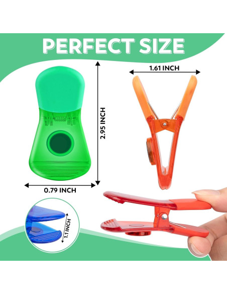 Clips Magnéticos Dervyxious Multicolor para Alimentos (6 Pzs)