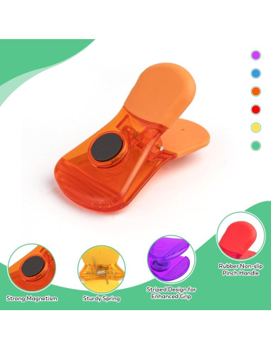 Clips Magnéticos Dervyxious Multicolor para Alimentos (6 Pzs)